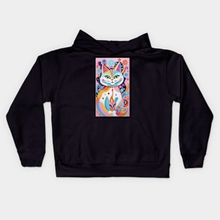 Whimsical Whiskers: Colorful Abstract Cat Kids Hoodie